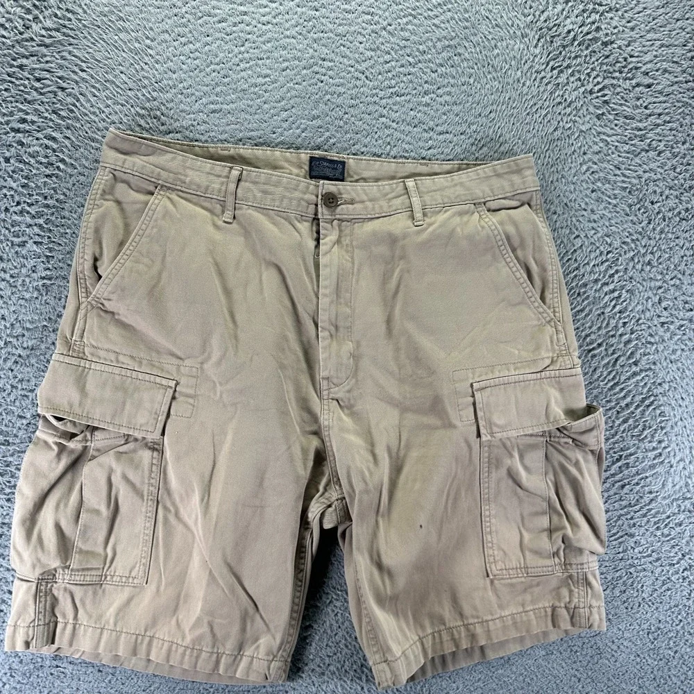 Levi Strauss Shorts Mens 38 Beige Cotton Cargo Utility Workwear Travel Summer